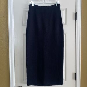 LAUREN Ralph Lauren - Navy Blue Camel Hair / Wool Blend Knit Skirt, M